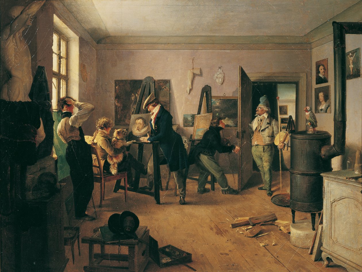 Pokój uczonych autorstwa Josef Danhauser