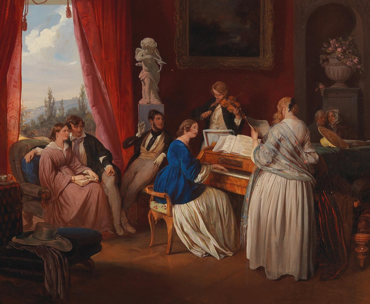 Koncert rodzinny, 1841. autorstwa Josef Danhauser