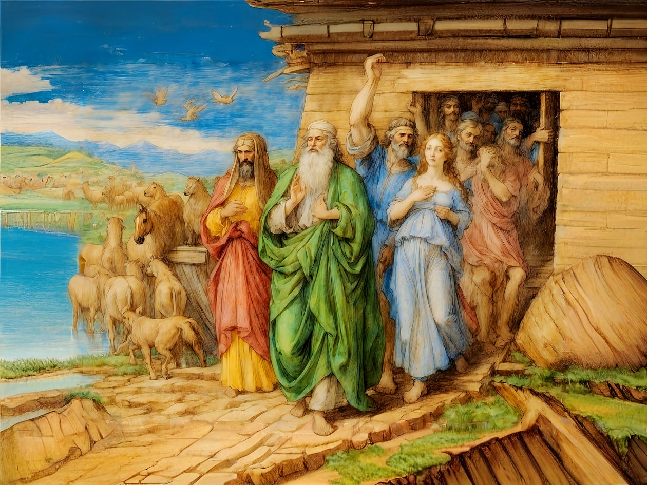 A1_Genesis_18-Noah wychodzi z arki autorstwa Josef Johann Michel