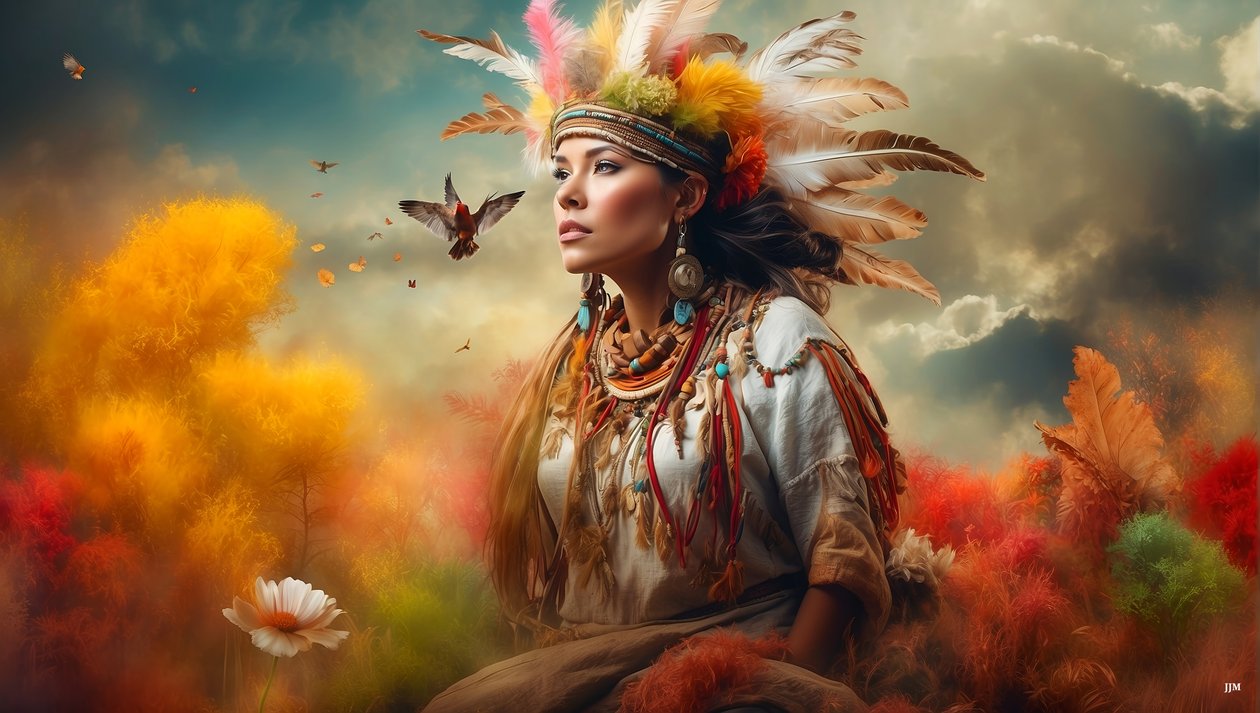 Dreamcore_dreamlike_scene-native american_04 autorstwa Josef Johann Michel