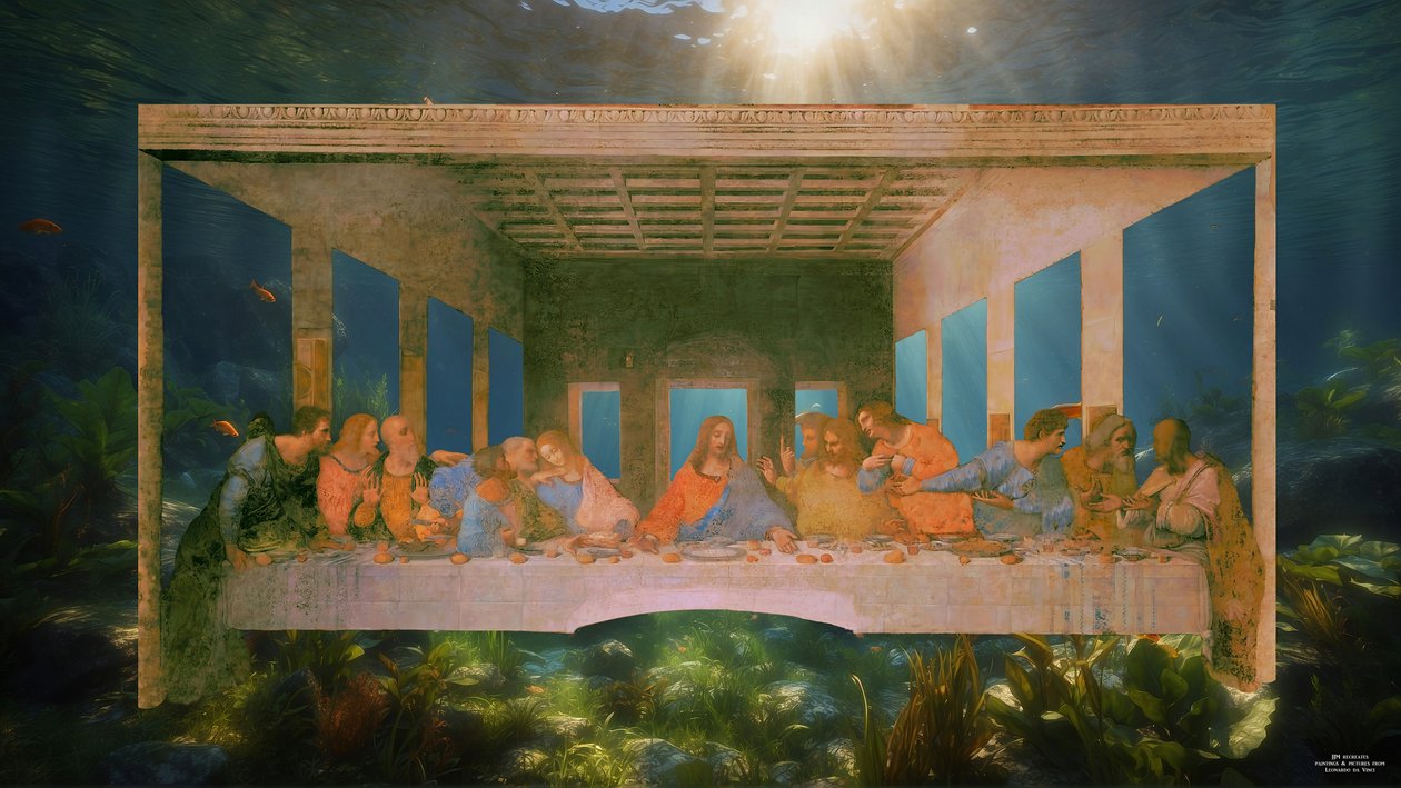 JJM-recreate_Leonardo da Vinci_The Last Supper_underwater autorstwa Josef Johann Michel