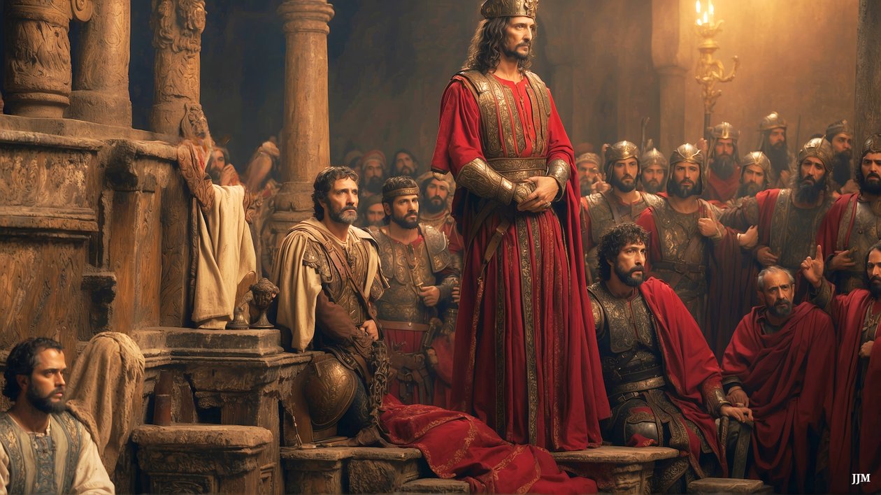 Jezus_oskarżony i skazany przez Piłata_02 autorstwa Josef Johann Michel