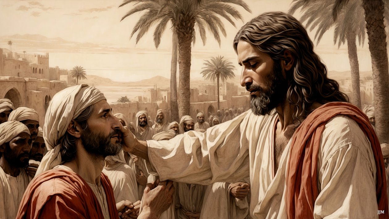 Jezus uzdrawia niewidomego żebraka_03 autorstwa Josef Johann Michel