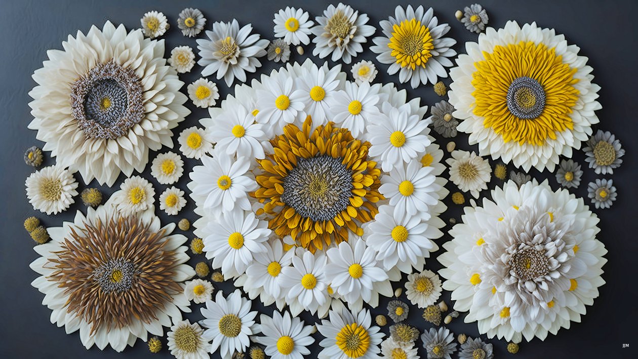 mandala: Rumianek-Matricaria elementy_02 autorstwa Josef Johann Michel