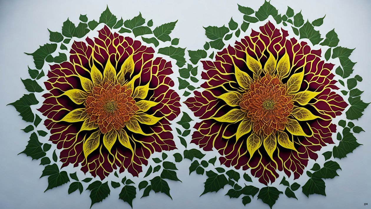 mandala: elementy kwiatu hibiskusa_02 autorstwa Josef Johann Michel