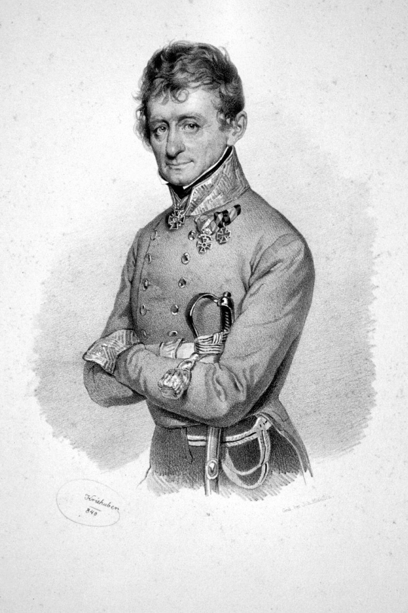 Franz Georg Dominik von Waldstätten Litho autorstwa Josef Kriehuber