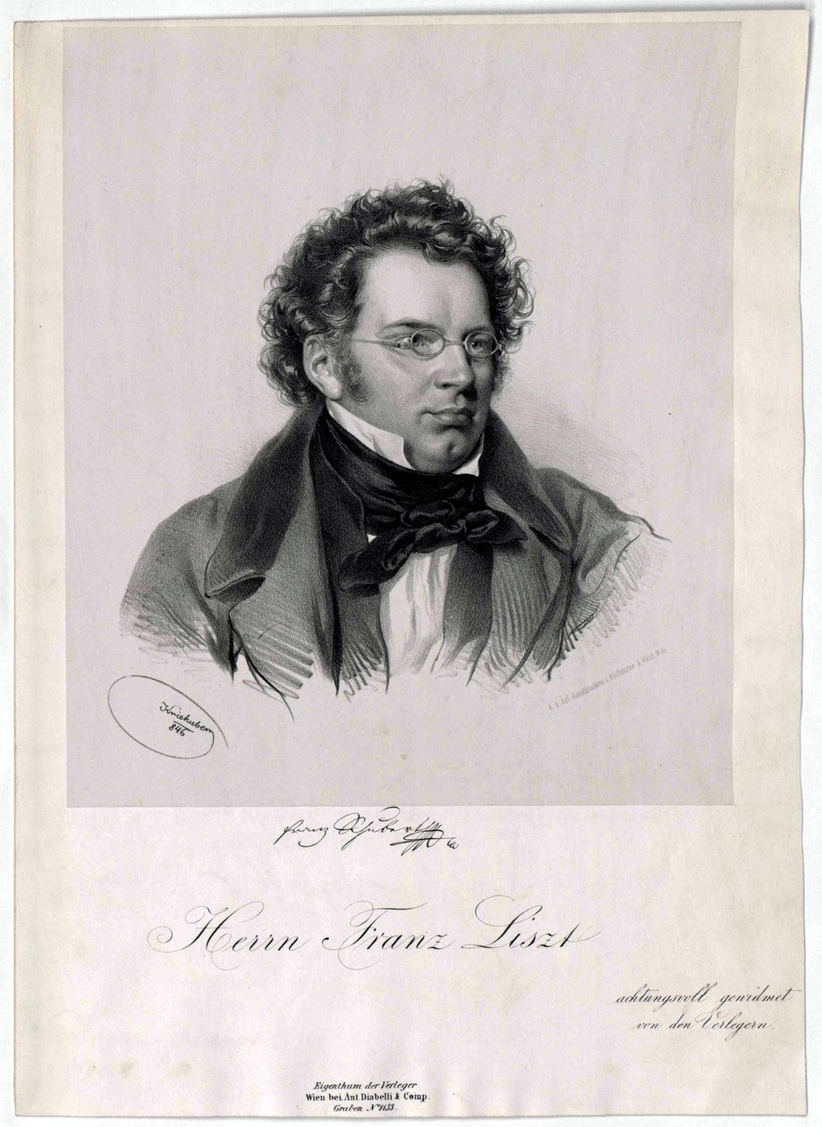 Franz Schubert Litho autorstwa Josef Kriehuber