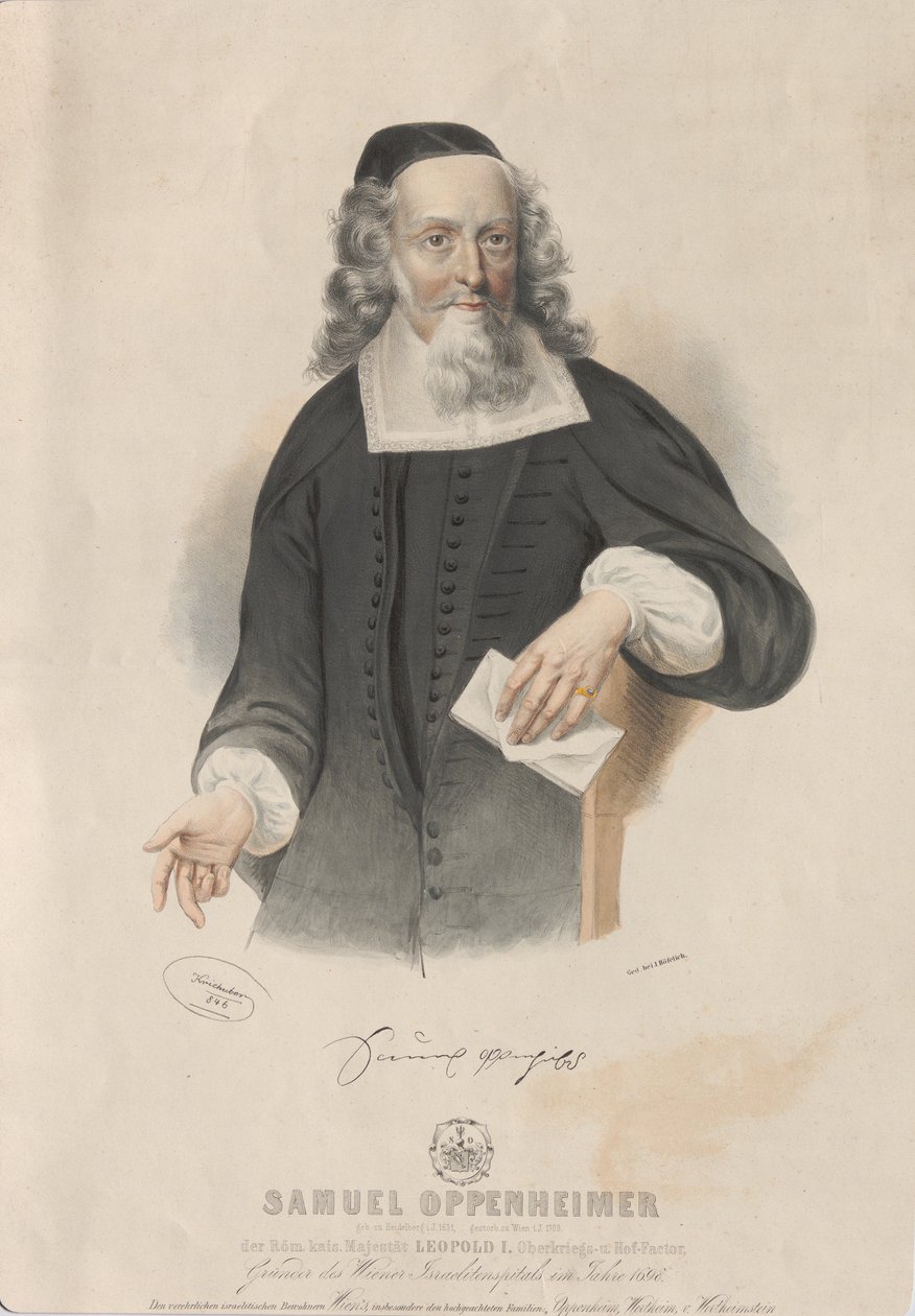 Portret Samuela Oppenheimera 1631-1703 , 1846. autorstwa Josef Kriehuber