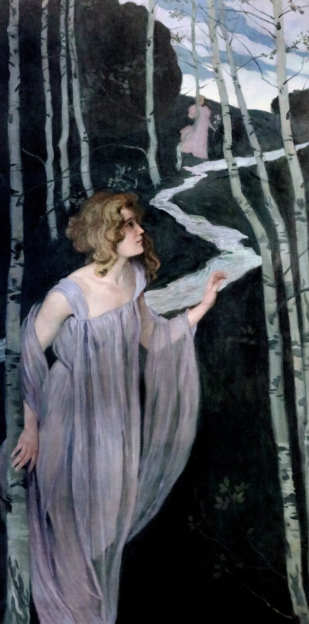 Elf przy potoku, 1888-1889. autorstwa Josef Maria Auchentaller