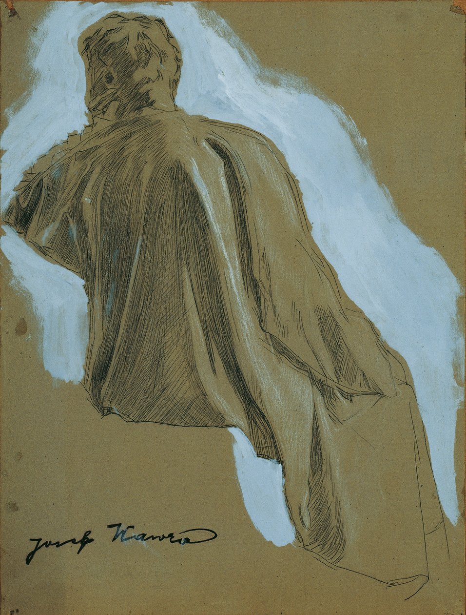 Siedzący mężczyzna (badanie draperii) autorstwa Josef Wawra