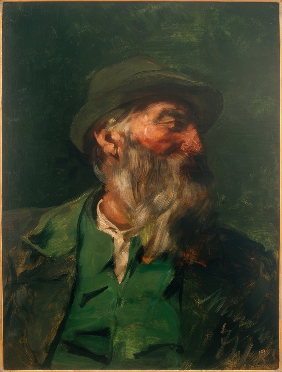 Portret myśliwego w półprofilu autorstwa Josef Wenglein