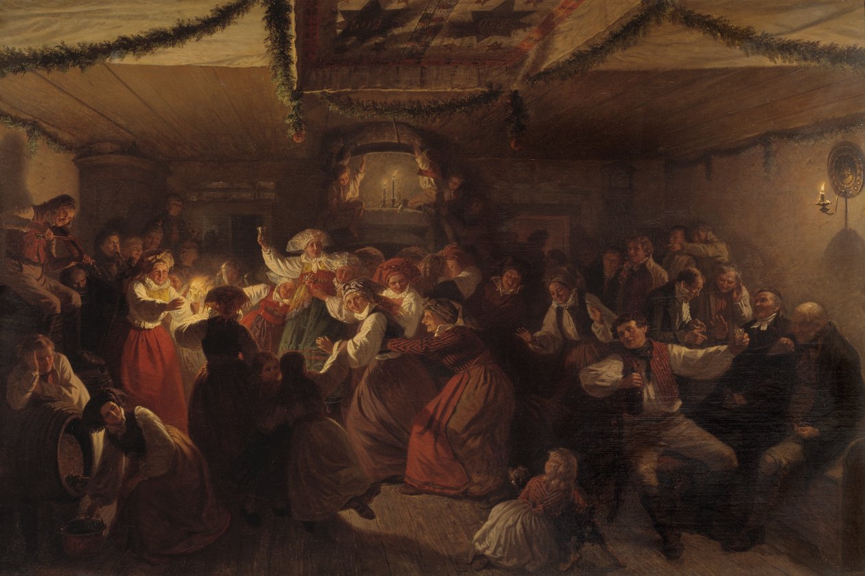 Wesele z Vingåker, 1857 autorstwa Josef Wilhelm Wallander