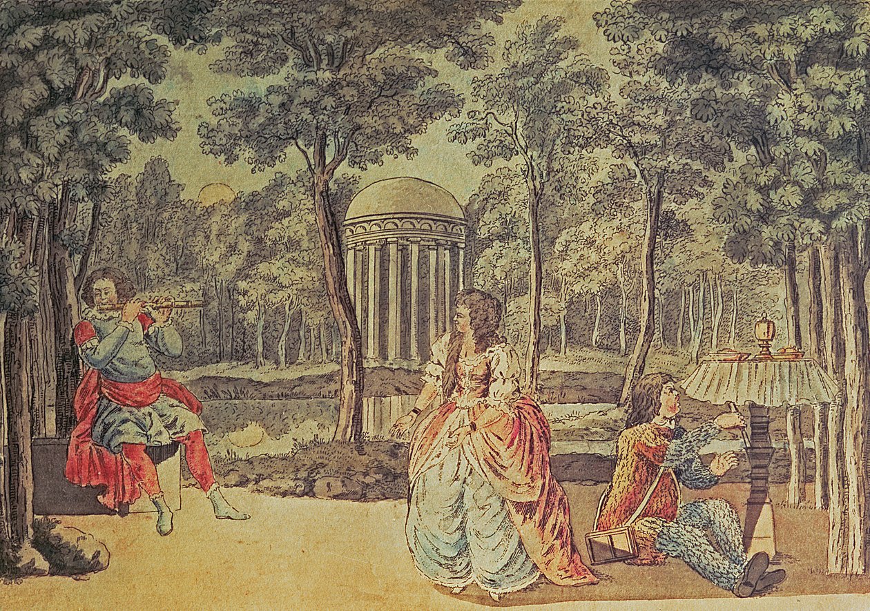 Pamina! Jesteś tu! Dobry Boże!, akt II, z „Czarodziejskiego fletu” Wolfganga Amadeusza Mozarta (1756-91) autorstwa Joseph and Peter Schaffer
