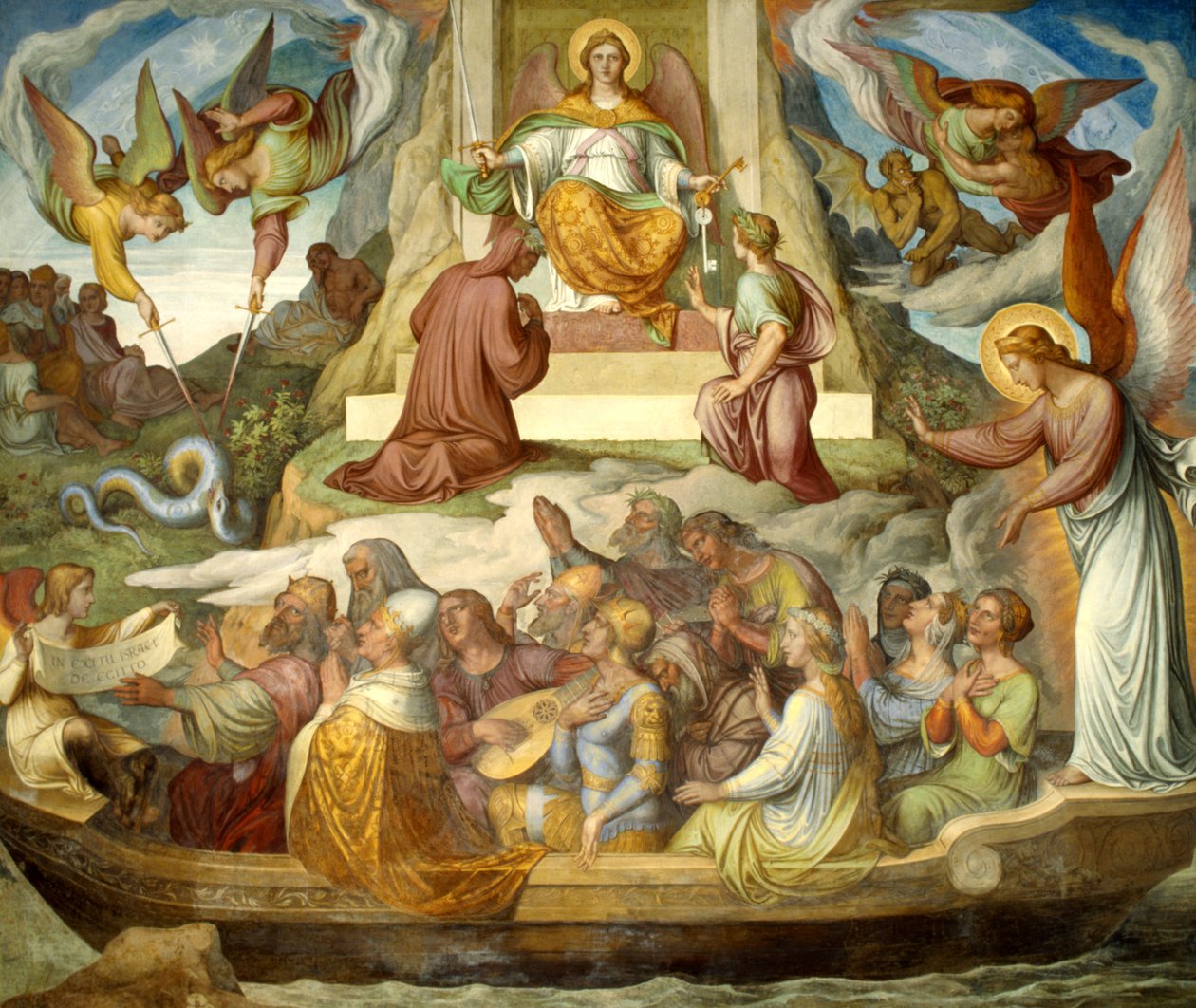 Łódź pokutnika i góra czyśćca autorstwa Joseph Anton Koch
