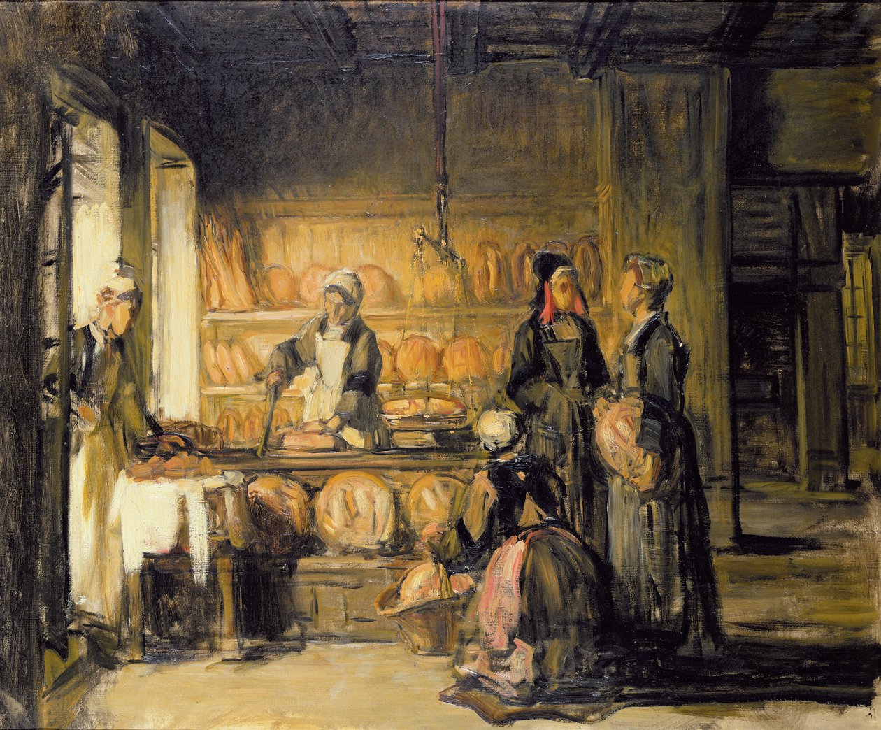 Wnętrze bretońskiej Boulangerie, ok. 1906 autorstwa Joseph Bail