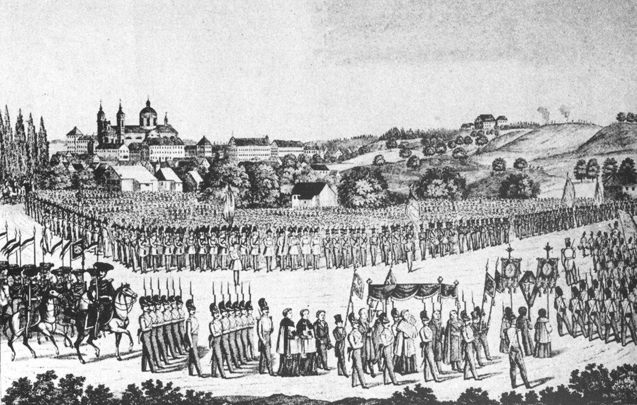 Procesja Świętej Krwi w Altdorf-Weingarten, 22 maja 1846 r. autorstwa Joseph Bayer