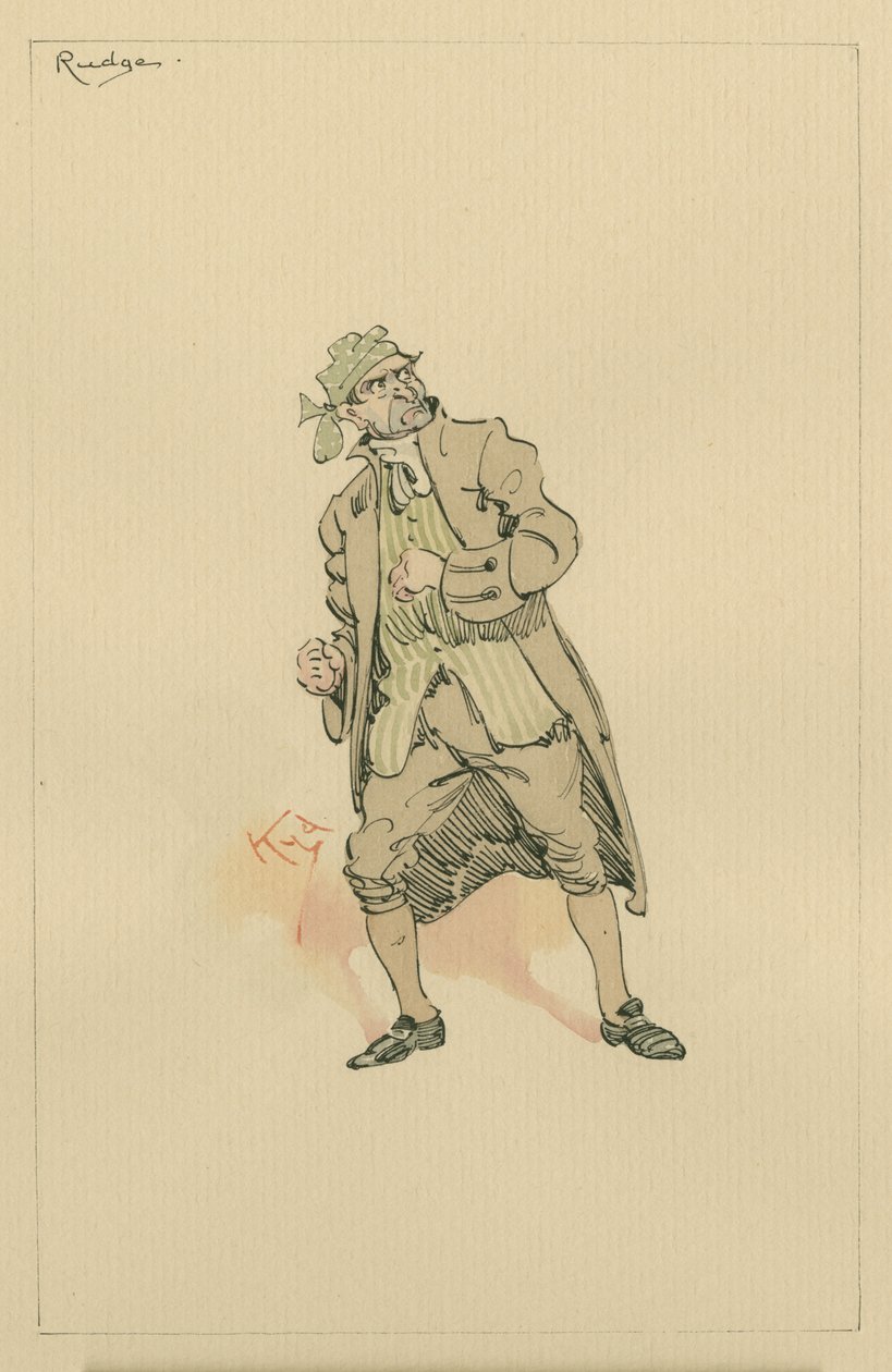 Barnaby Rudge Sr, ok. 1920 (pióro i atrament z toaletą na papierze) autorstwa Joseph Clayton Clarke