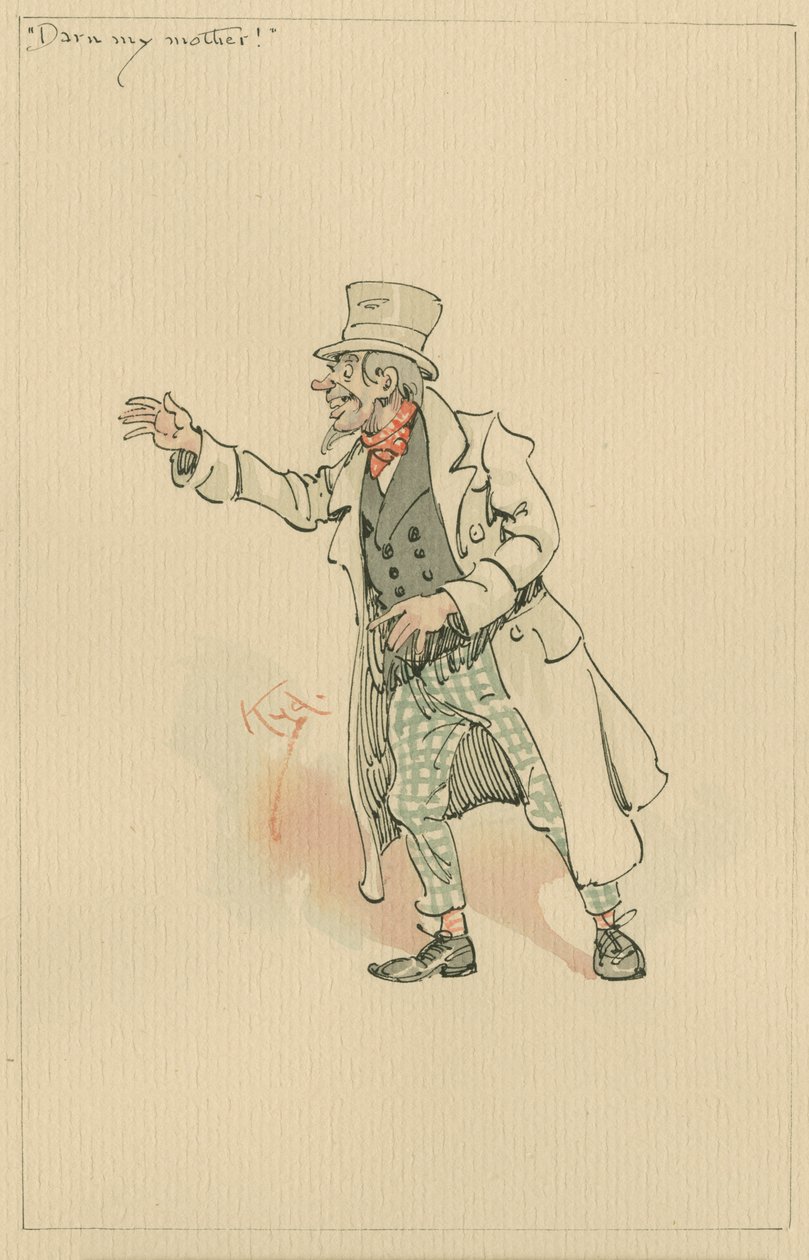 Cholerna moja matka!", ok. 1920 (pióro i tusz, wc na papierze) autorstwa Joseph Clayton Clarke