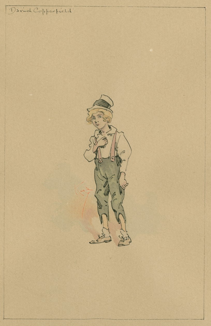 David Copperfield, ok. 1920 (pióro i atrament z toaletą na papierze) autorstwa Joseph Clayton Clarke