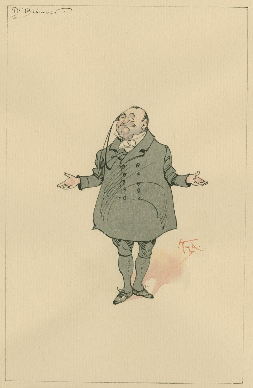 Dr Blimber, ok. 1920 (pióro i atrament z toaletą na papierze) autorstwa Joseph Clayton Clarke