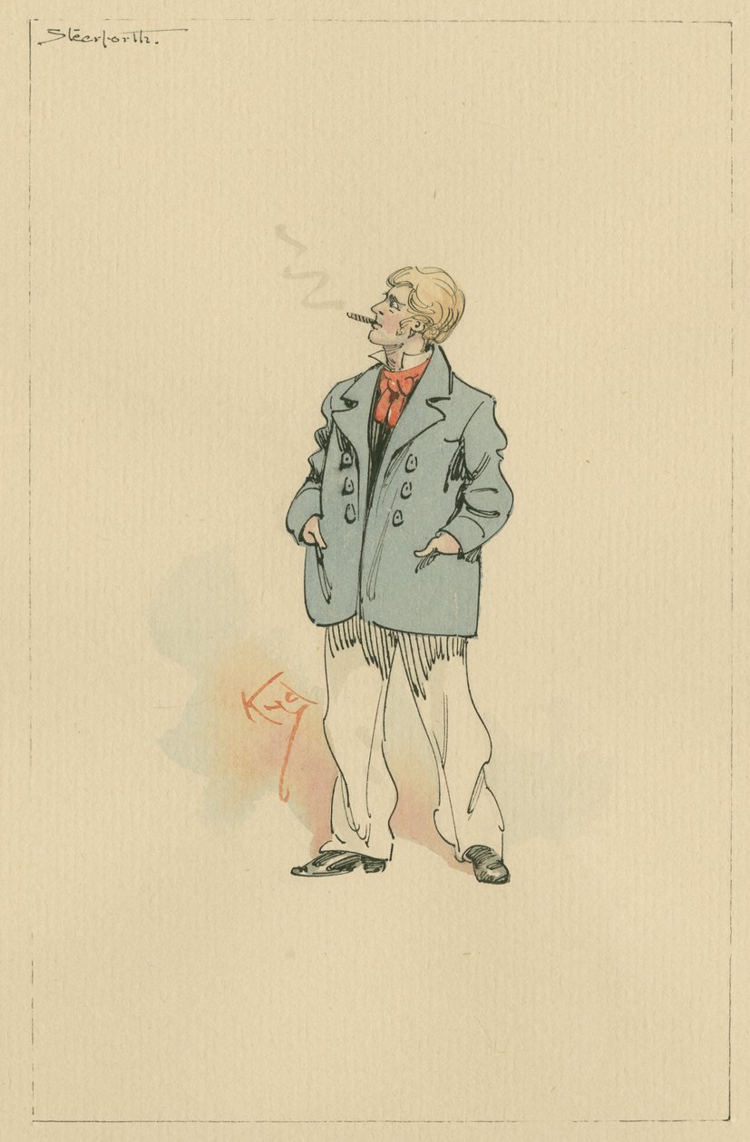James Steerforth, ok. 1920 (pióro i atrament z toaletą na papierze) autorstwa Joseph Clayton Clarke