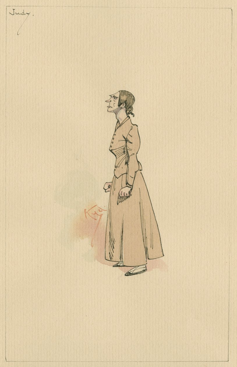 Judy Smallweed, ok. 1920 (pióro i atrament z toaletą na papierze) autorstwa Joseph Clayton Clarke