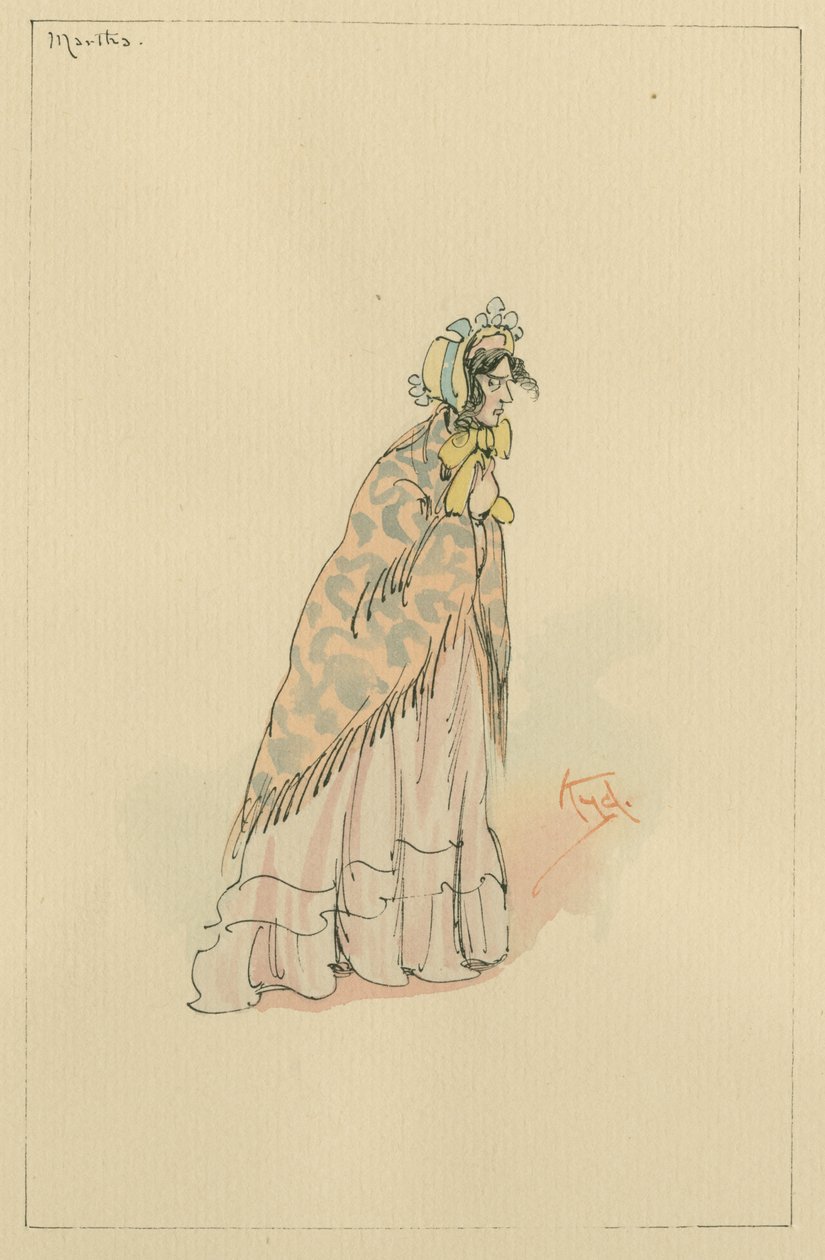 Martha Endell, ok. 1920 (pióro i atrament z toaletą na papierze) autorstwa Joseph Clayton Clarke