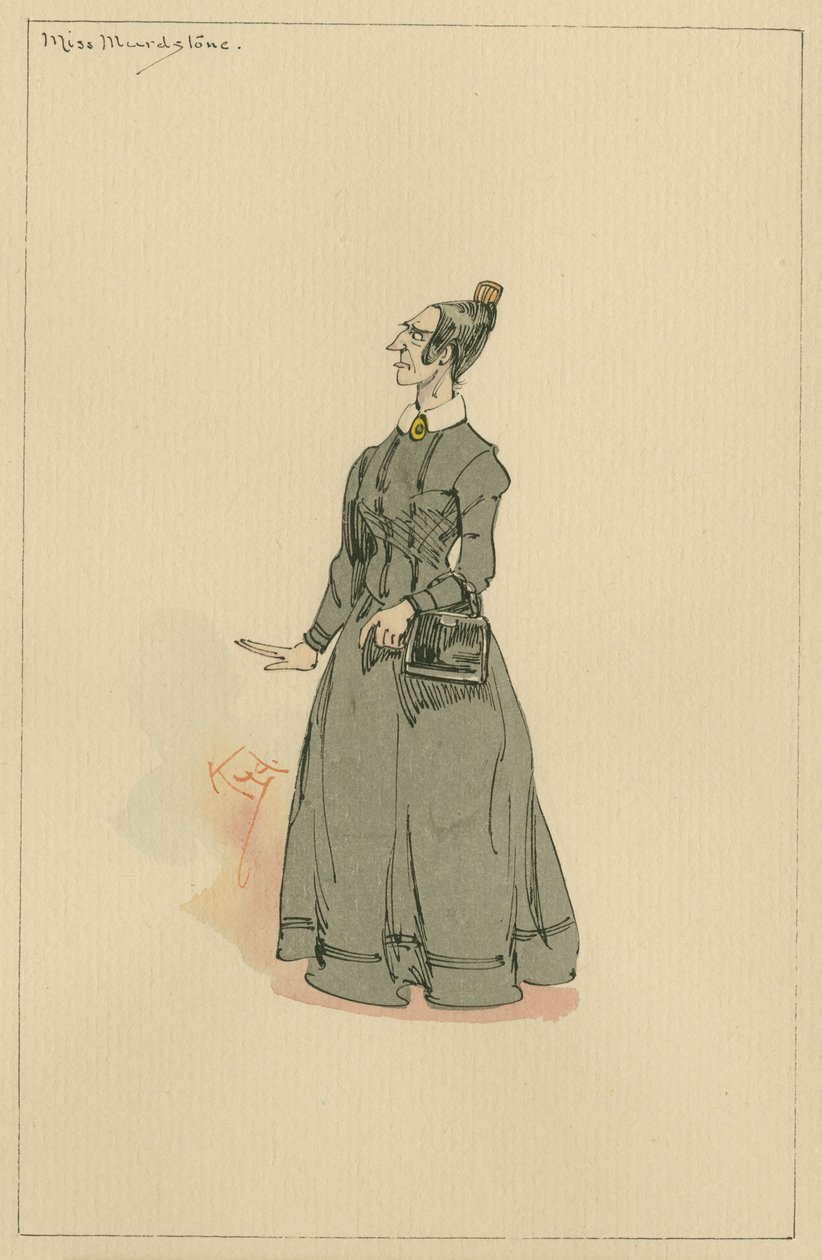 Miss Murdstone, ok. 1920 (pióro i atrament z toaletą na papierze) autorstwa Joseph Clayton Clarke
