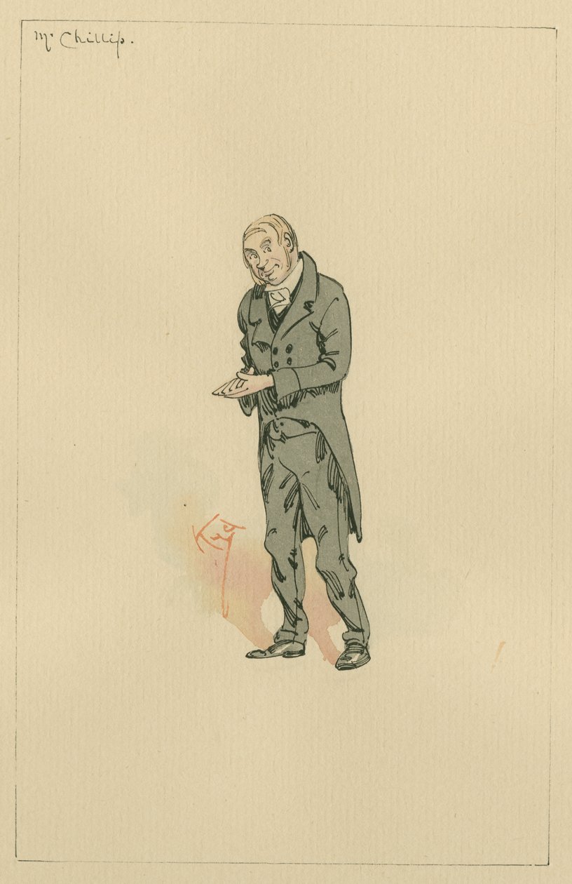 Mr Chillip, ok. 1920 (pióro i atrament z toaletą na papierze) autorstwa Joseph Clayton Clarke