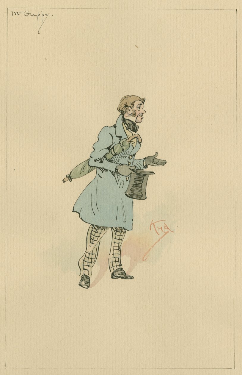Pan Guppy, ok. 1920 (pióro i atrament z toaletą na papierze) autorstwa Joseph Clayton Clarke