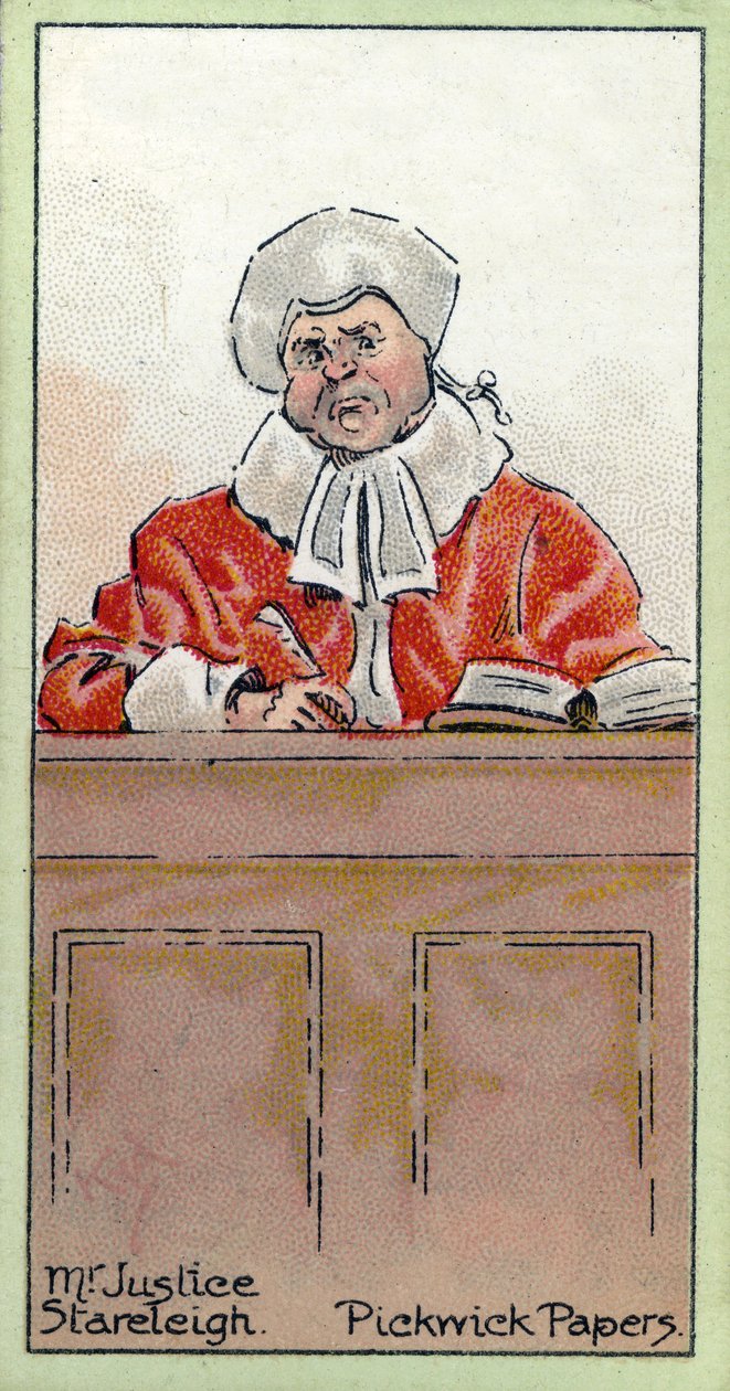 Pan Justice Stareleigh, z "Pickwick Papers" Charlesa Dickensa, 1923 r. autorstwa Joseph Clayton Clarke