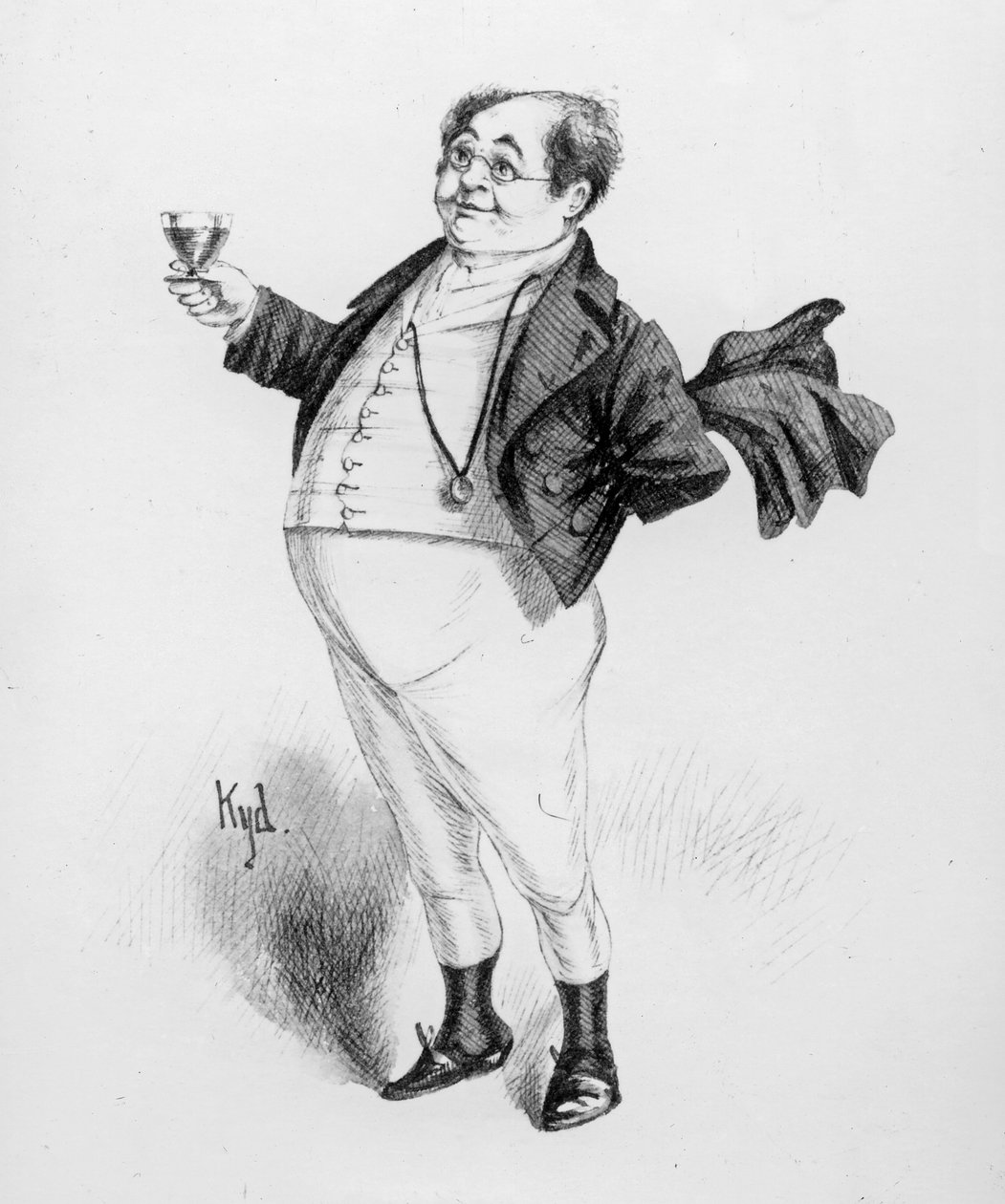 Pan Pickwick, postać z „The Pickwick Papers” Charlesa Dickensa autorstwa Joseph Clayton Clarke