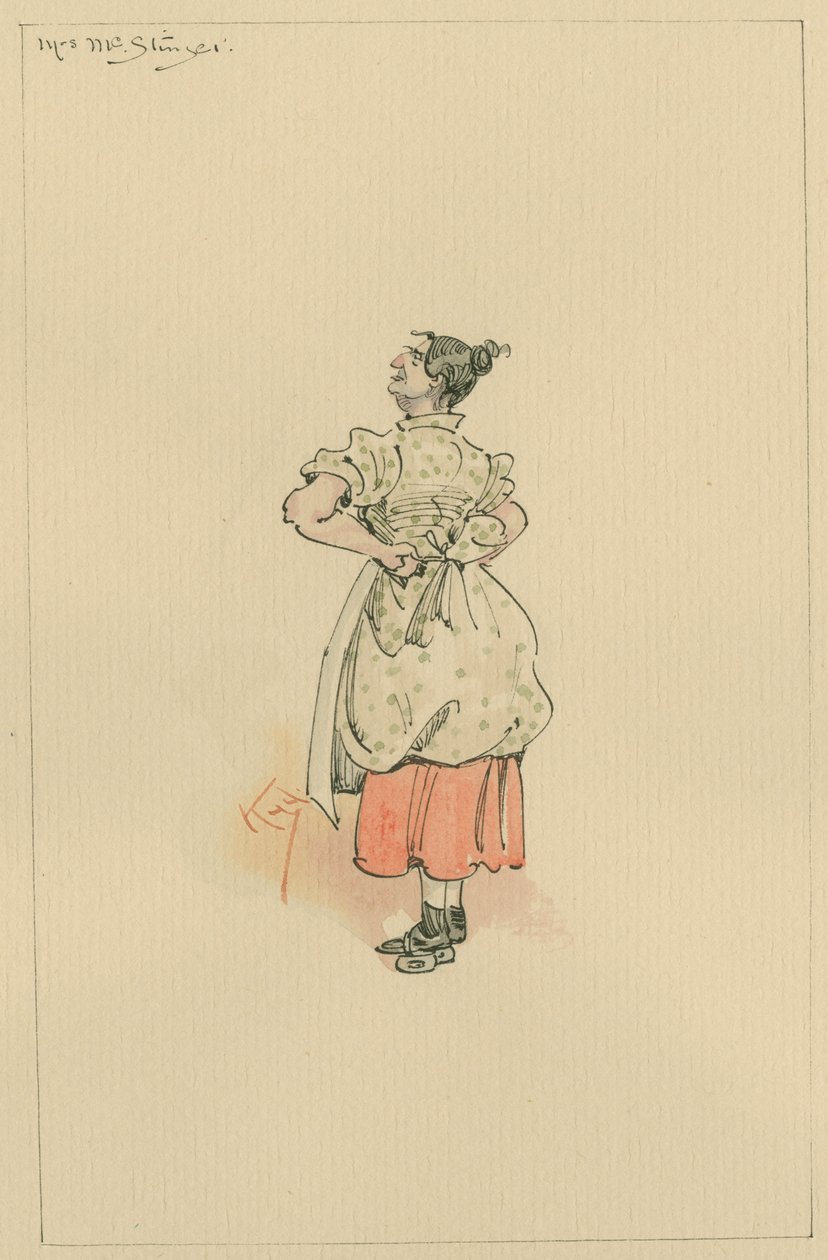 Pani MacStinger, ok. 1920 (pióro i atrament z toaletą na papierze) autorstwa Joseph Clayton Clarke