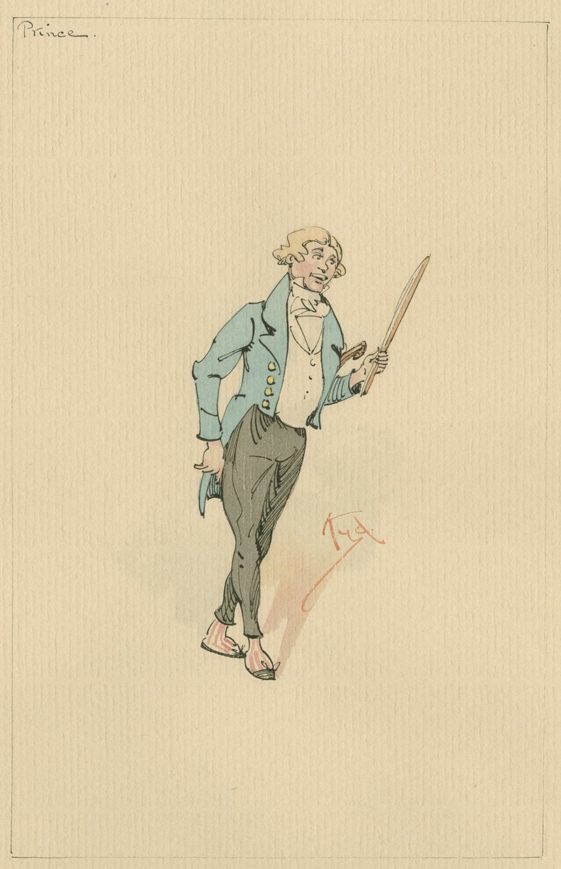 Książę Turveydrop, ok. 1920 (pióro i atrament z toaletą na papierze) autorstwa Joseph Clayton Clarke