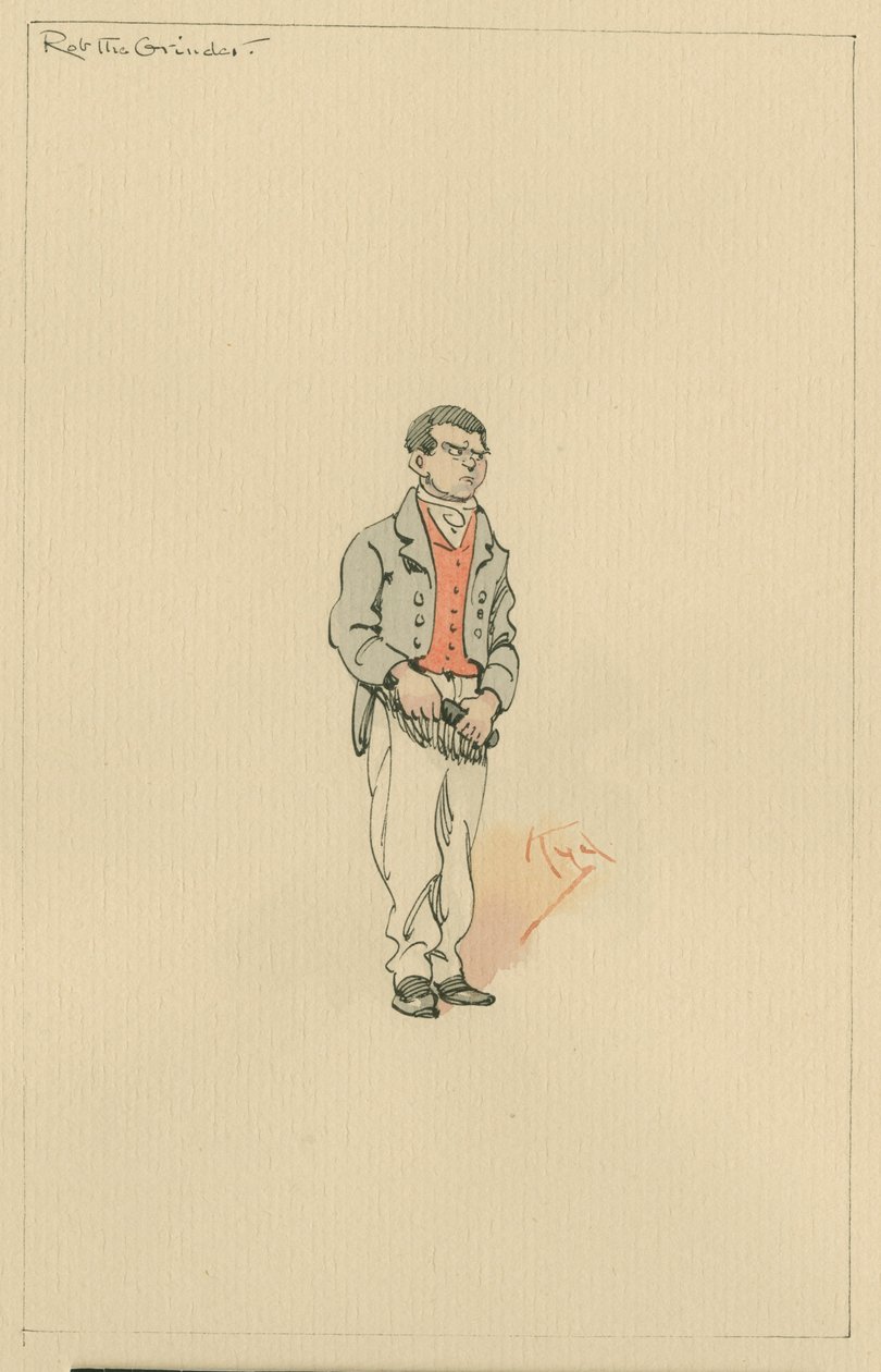 Rob the Grinder, ok. 1920 (pióro i atrament z toaletą na papierze) autorstwa Joseph Clayton Clarke