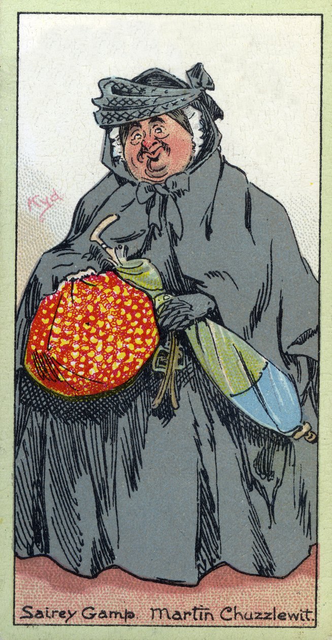 Sairey Gamp, z „Martin Chuzzlewit”, 1923 autorstwa Joseph Clayton Clarke