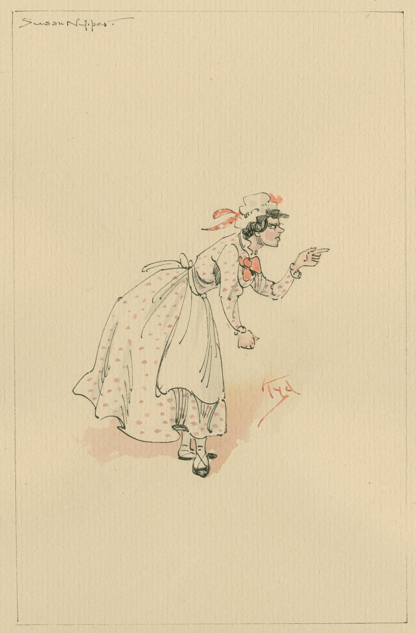 Susan Nipper, ok. 1920 (pióro i atrament z toaletą na papierze) autorstwa Joseph Clayton Clarke