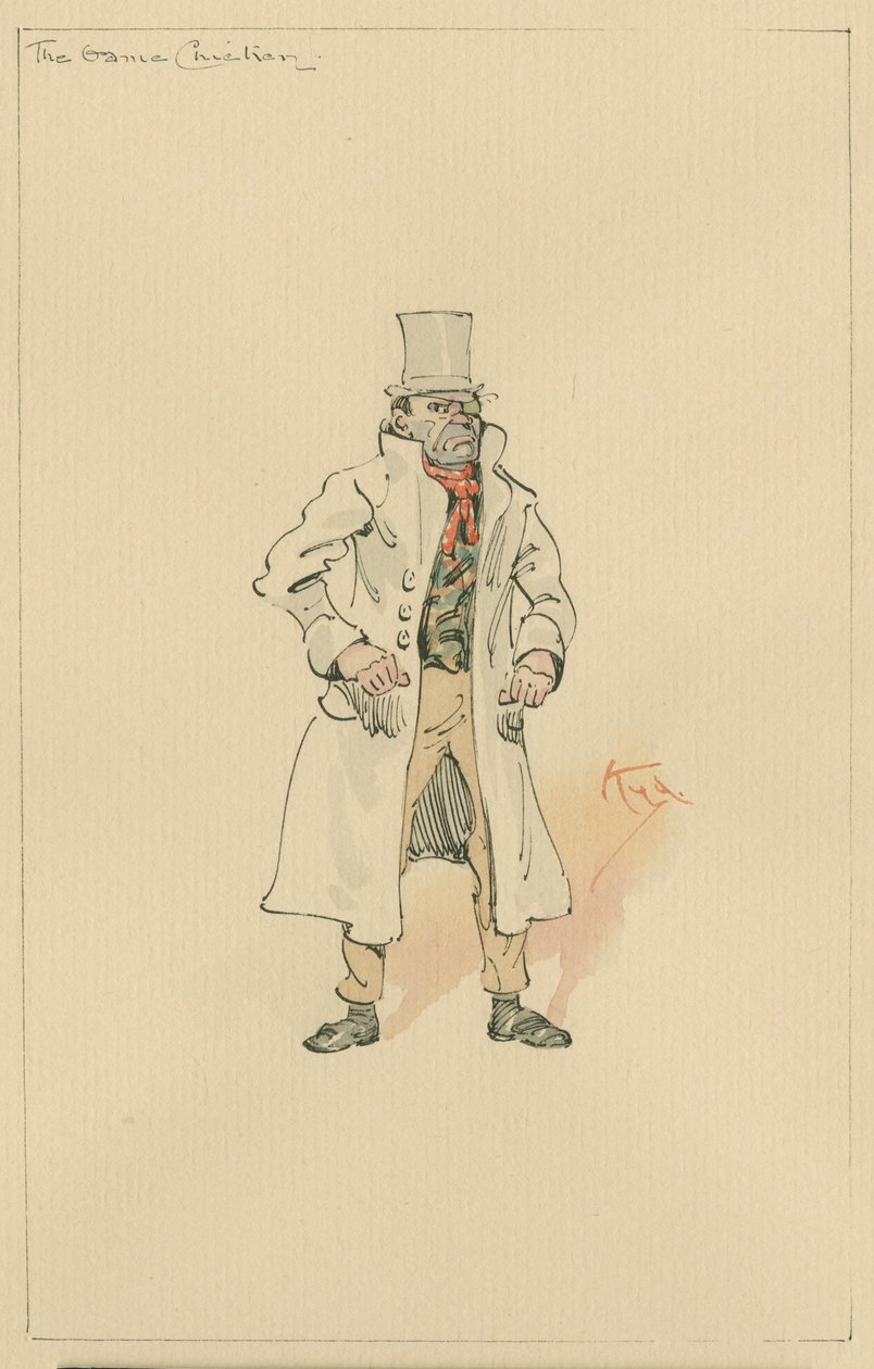 The Game Chicken, ok. 1920 (pióro i atrament z toaletą na papierze) autorstwa Joseph Clayton Clarke