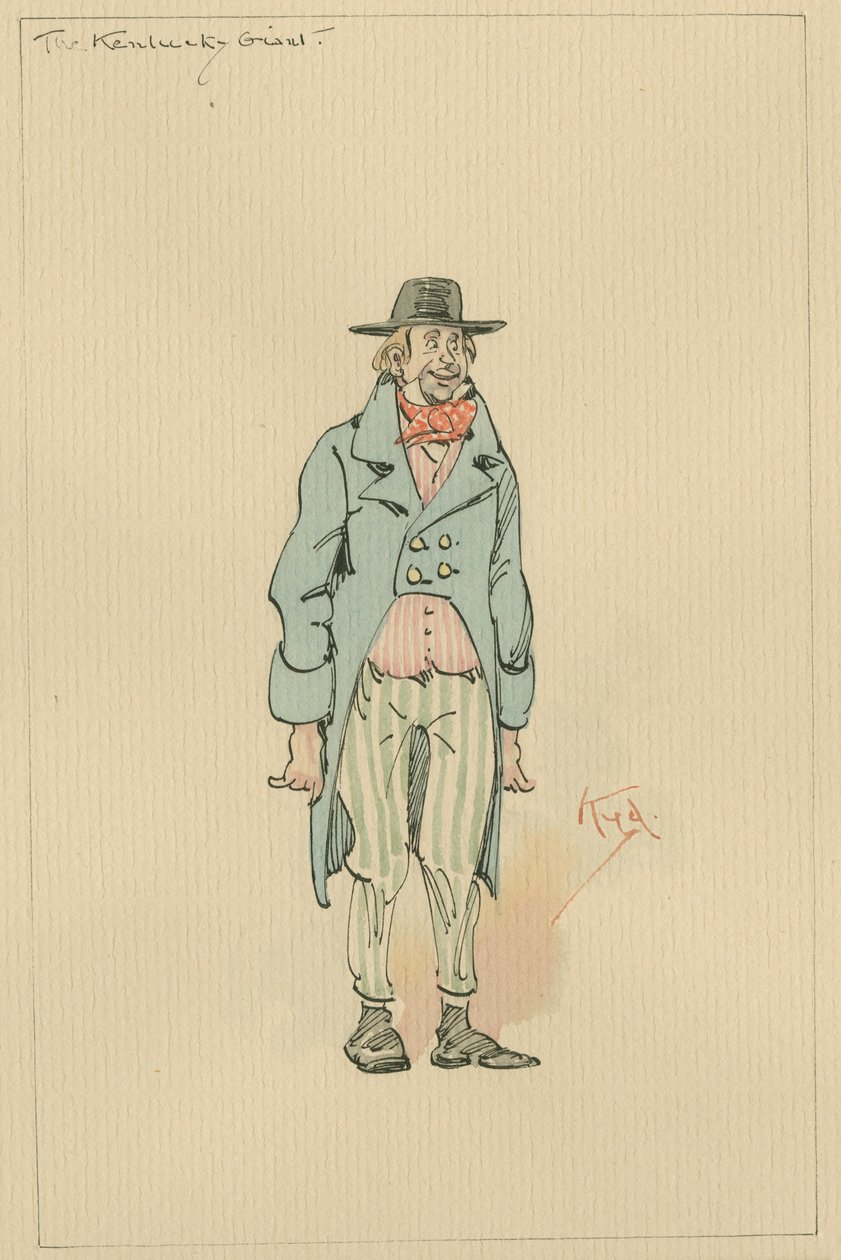 Kentucky Giant, ok. 1920 (pióro i tusz, wc na papierze) autorstwa Joseph Clayton Clarke