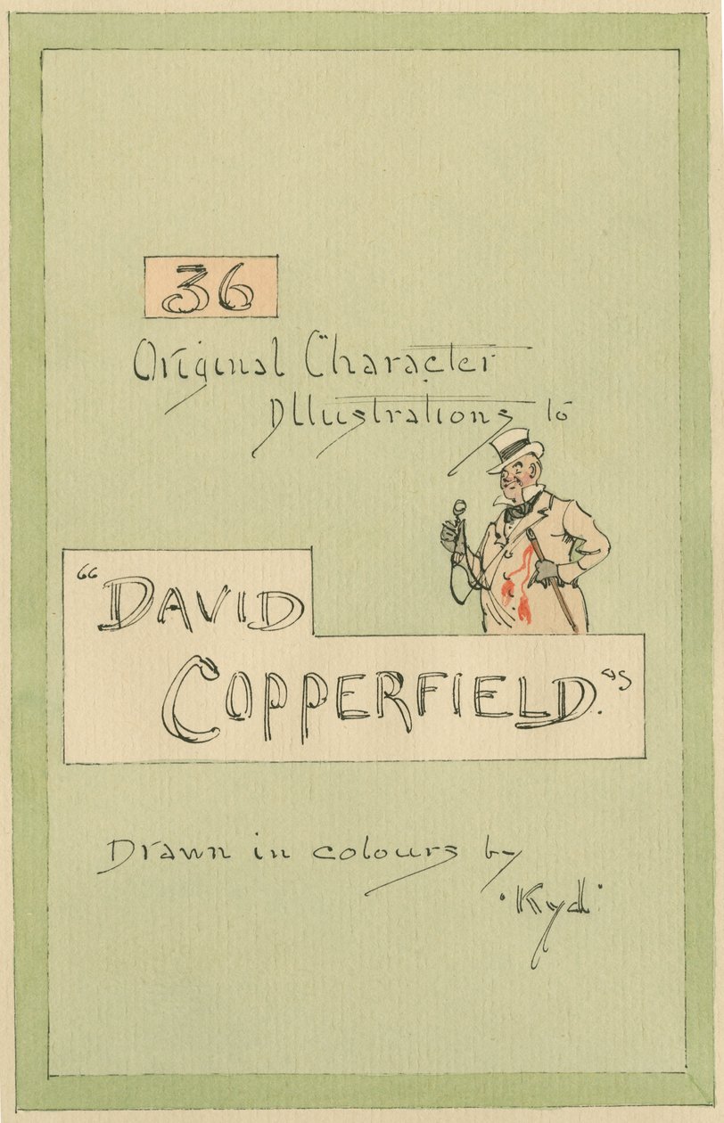 Strona tytułowa, ilustracje do „Davida Copperfielda”, ok. 1920 r. (pióro i atrament z toaletą na papierze) autorstwa Joseph Clayton Clarke