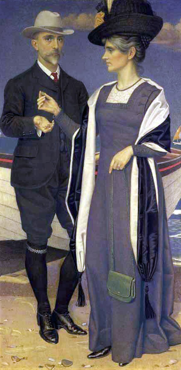 Agat (Portret artysty i jego żony), 1911 (tempera na płótnie) autorstwa Joseph Edward Southall