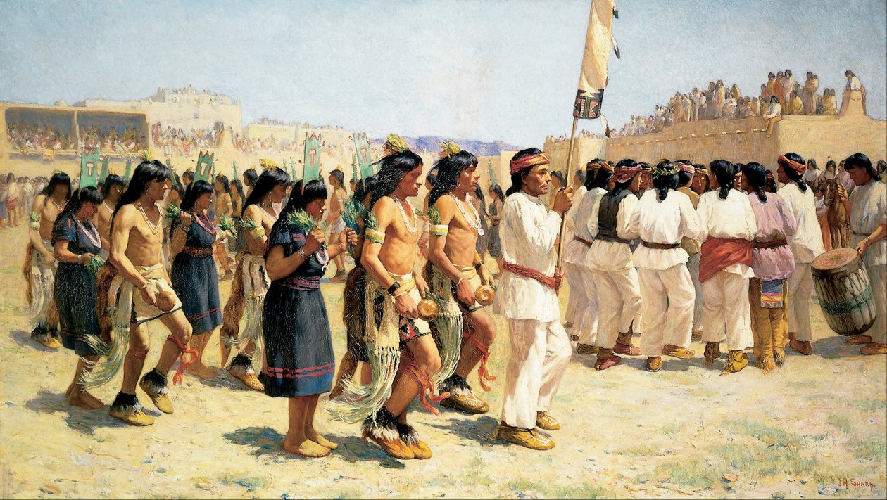 Taniec dożynkowy autorstwa Joseph Henry Sharp