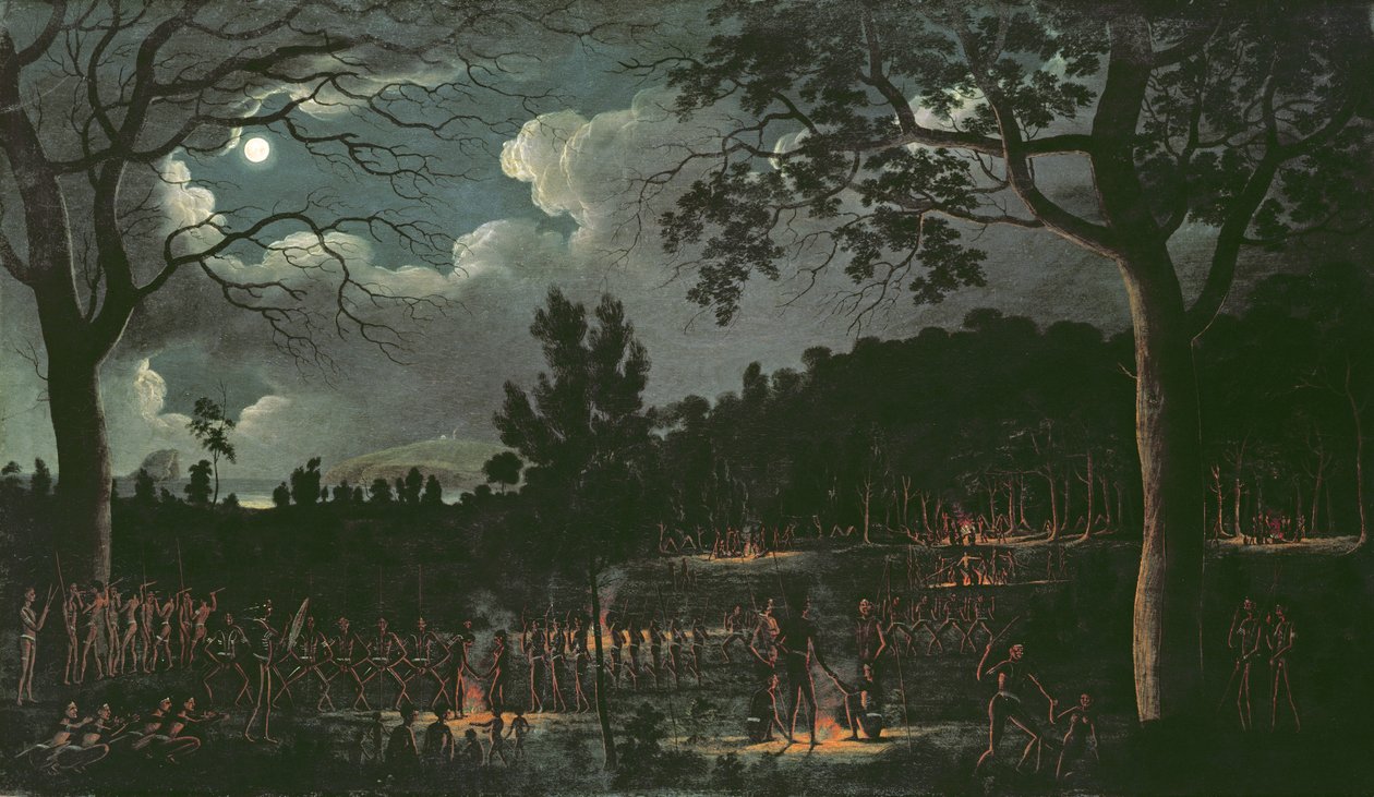 Corroboree w Newcastle, ok. 1818 r. (tablica) autorstwa Joseph Lycett