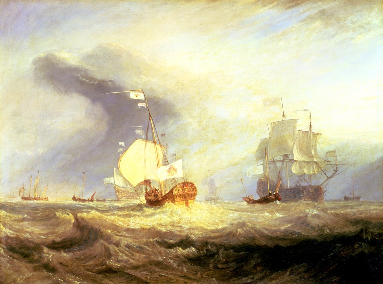 Barka admirała von Trumpa przy wejściu Texel w 1645, c.1831 autorstwa Joseph Mallord William Turner