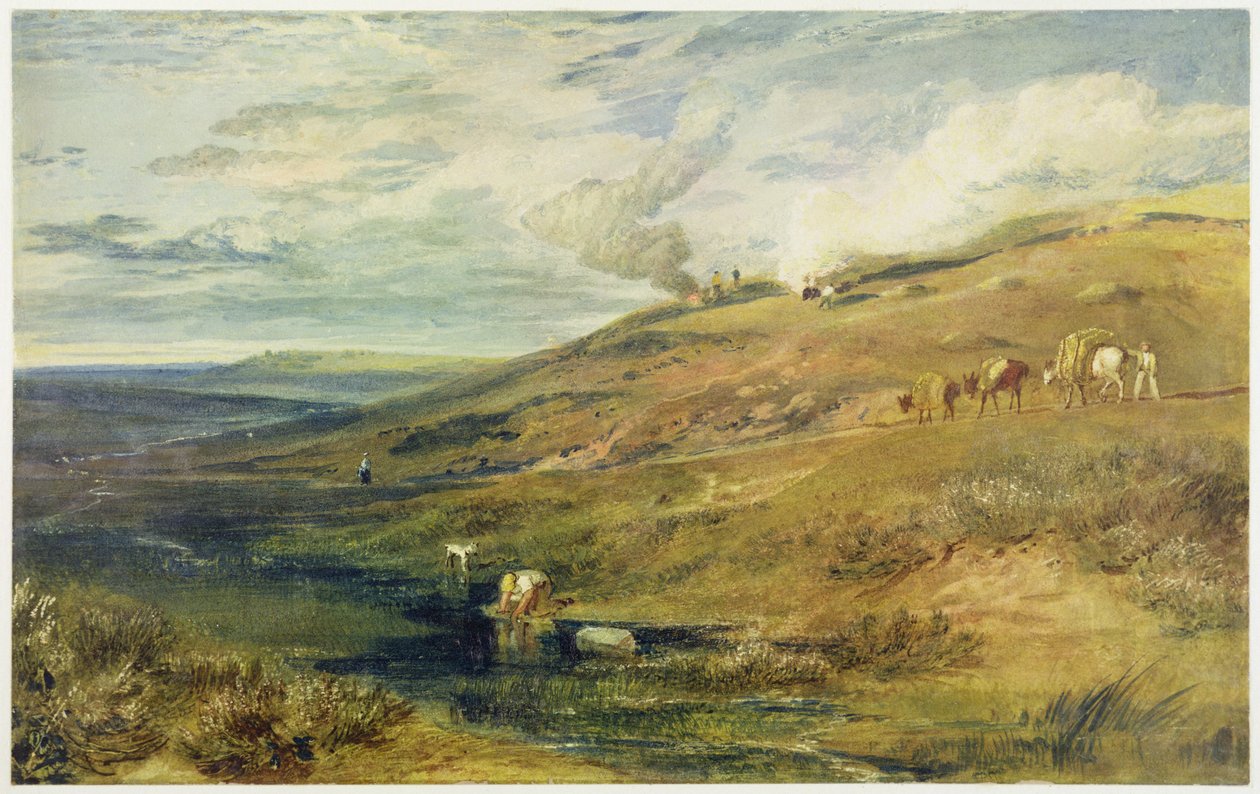 Dartmoor: Źródło Tamar i Torridge, ok. 1813 (wc i kolor nadwozia na papierze grafitowym) autorstwa Joseph Mallord William Turner