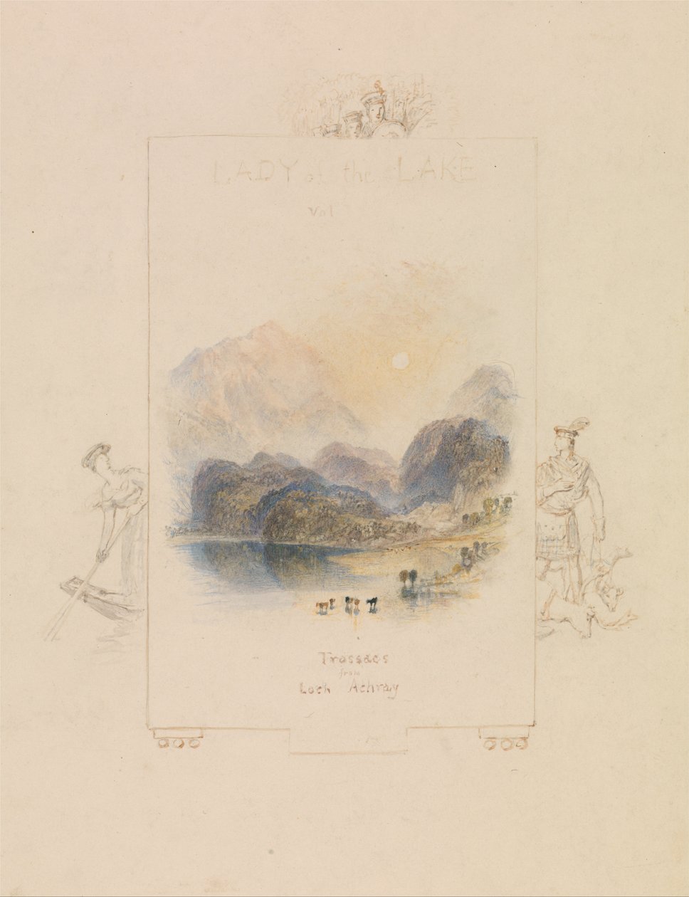 Projekt ilustracji do książki Waltera Scotta "Lady of the Lake, Loch Achray". autorstwa Joseph Mallord William Turner
