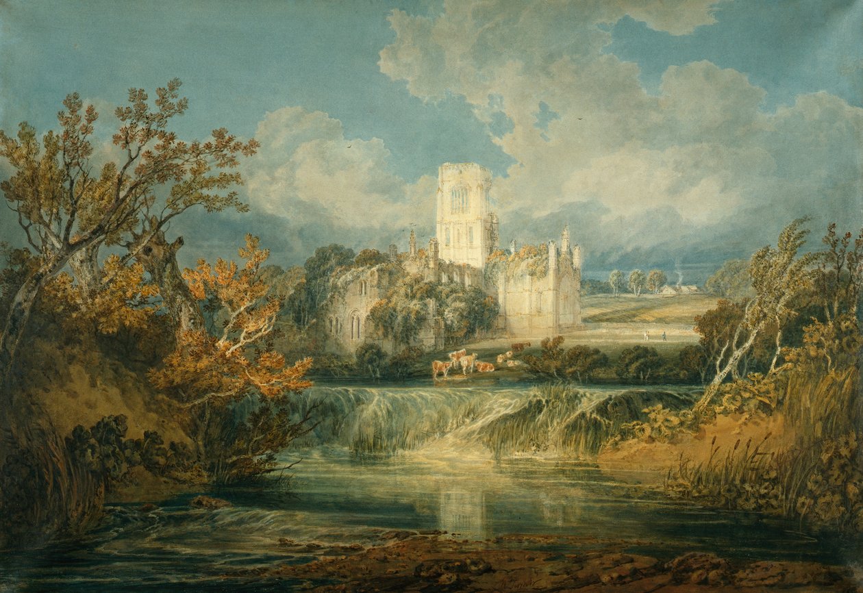 Opactwo Kirkstall, Yorkshire, 1797 r. autorstwa Joseph Mallord William Turner