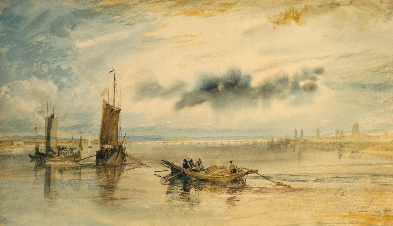 Mainz i Kastell, 1817 (toaleta i kolor ciała na papierze) autorstwa Joseph Mallord William Turner
