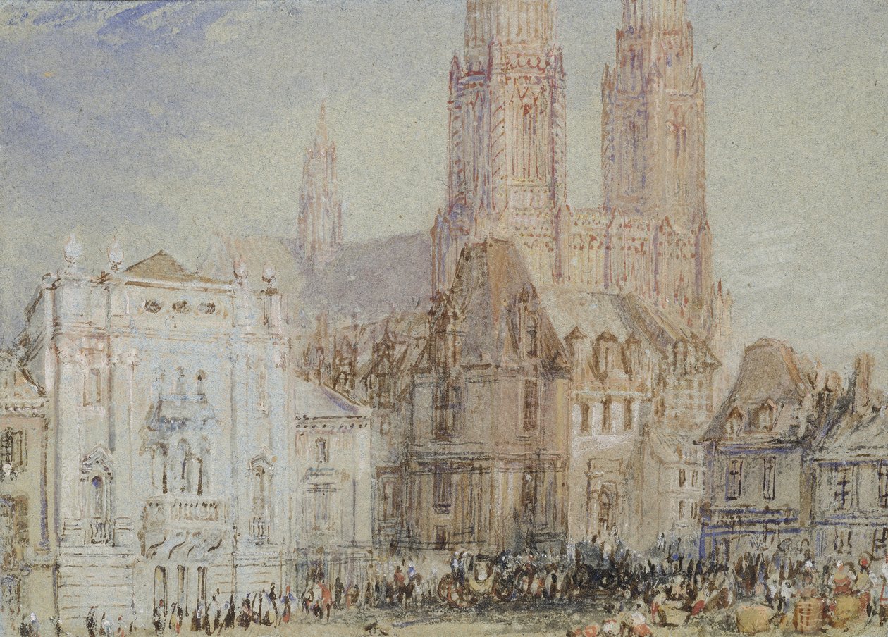 Orlean, ok. 1830 (akwarela i bodycolor z długopisem i czerwonym, brązowym i czarnym tuszem) autorstwa Joseph Mallord William Turner