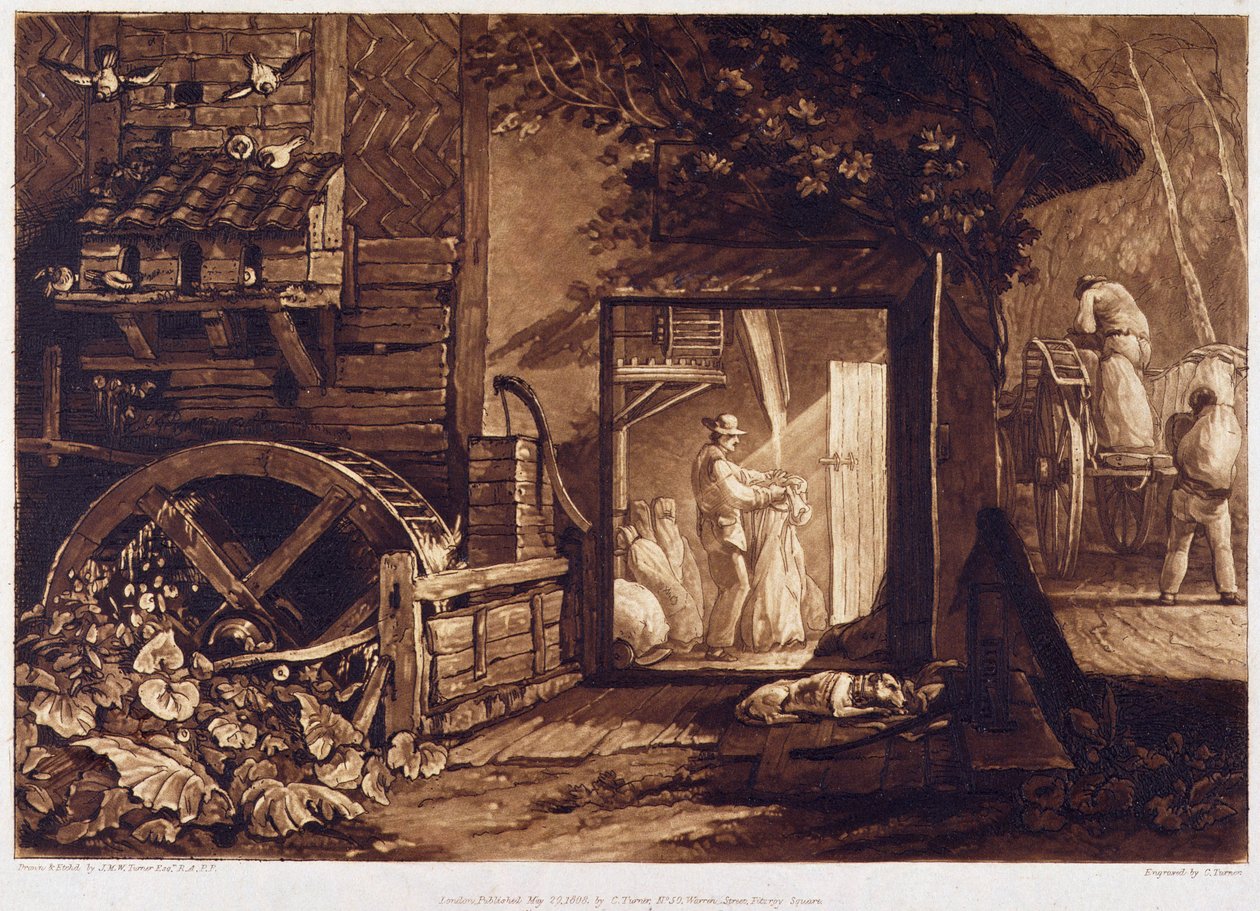 Pembury Mill, Kent, grawerowane przez Charlesa Turnera (1773-1857) 1853-74 autorstwa Joseph Mallord William Turner